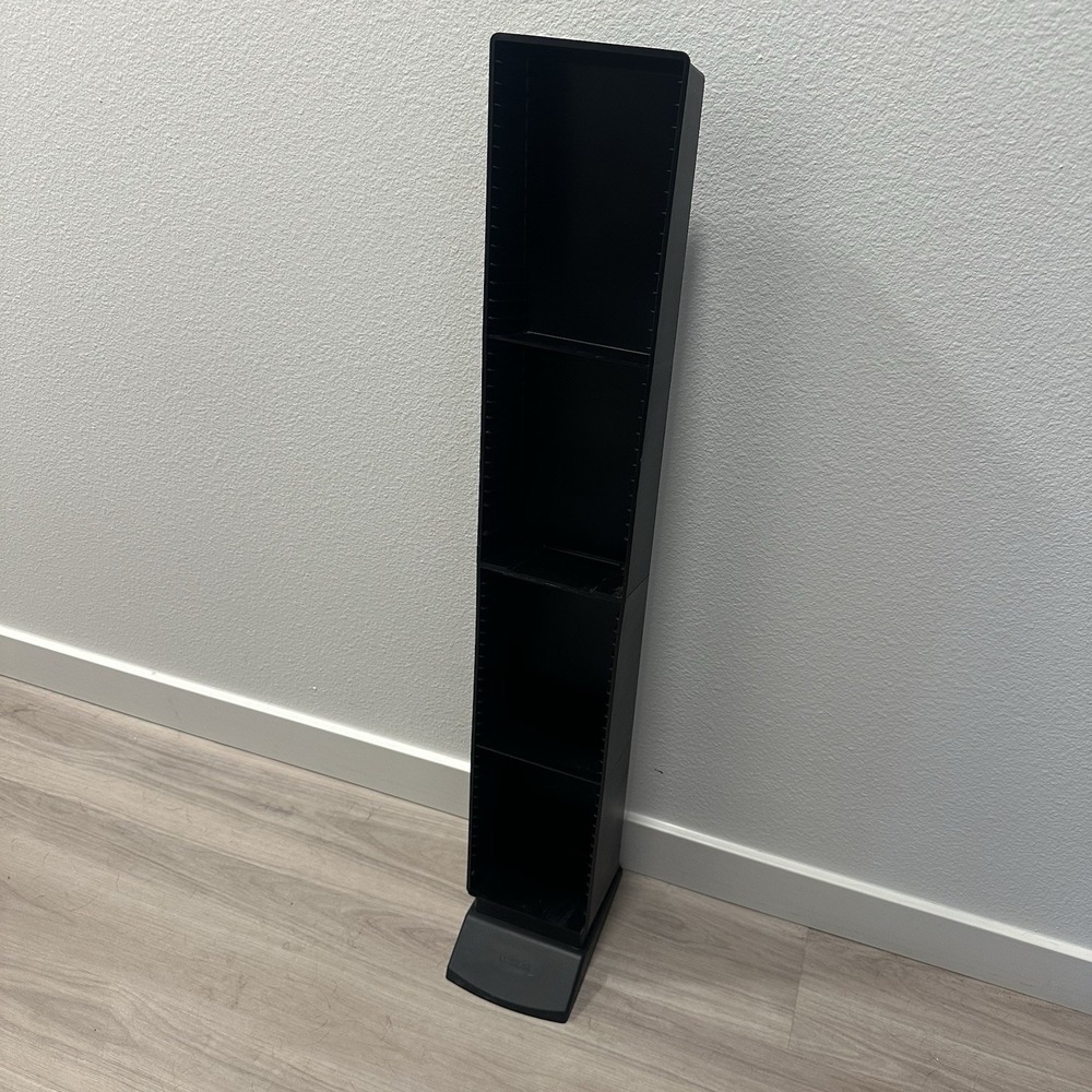 Laserline 60 Slot CD Compact Disc Black Hard Plastic Standing 34" Storage Tower